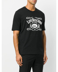Мужская черная футболка с принтом от Love Moschino