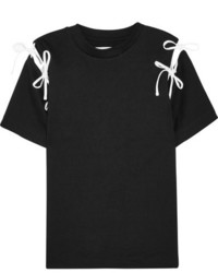 Женская черная футболка с украшением от Facetasm