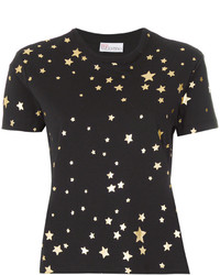 Женская черная футболка со звездами от RED Valentino