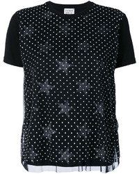 Женская черная футболка со звездами от Twin-Set