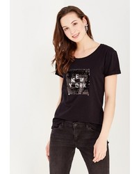 Женская черная футболка от adL