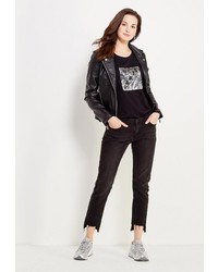 Женская черная футболка от adL