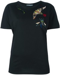 Женская черная футболка от Alexander McQueen