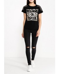 Женская черная футболка от B.Style