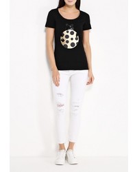 Женская черная футболка от B.Style