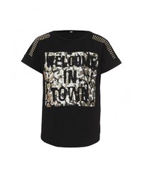 Женская черная футболка от B.Style