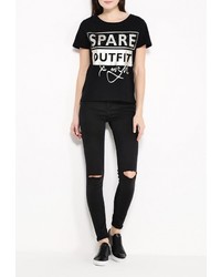 Женская черная футболка от Besh