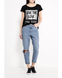 Женская черная футболка от Besh