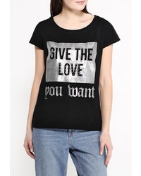 Женская черная футболка от Besh