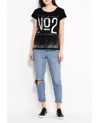 Женская черная футболка от Besh