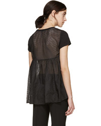 Женская черная футболка от Moncler