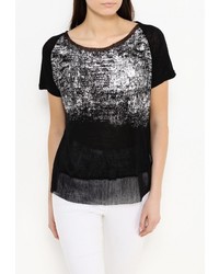 Женская черная футболка от By Swan