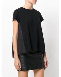 Женская черная футболка от Sacai