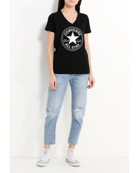 Женская черная футболка от Converse