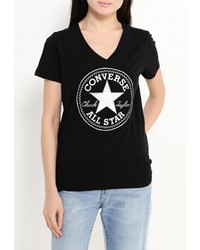 Женская черная футболка от Converse