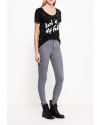 Женская черная футболка от Eleven Paris