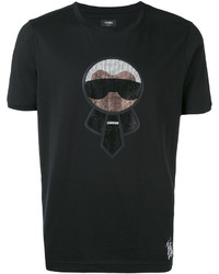 Мужская черная футболка от Fendi