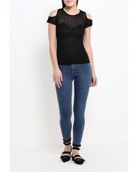 Женская черная футболка от Jennyfer