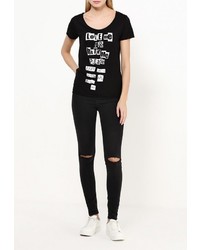 Женская черная футболка от Jennyfer