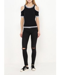 Женская черная футболка от Jennyfer