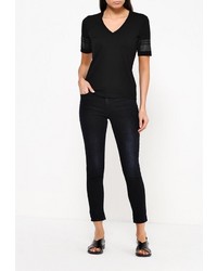 Женская черная футболка от Lacoste