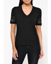 Женская черная футболка от Lacoste