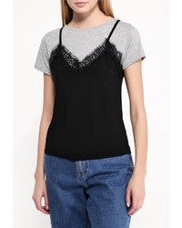 Женская черная футболка от LOST INK