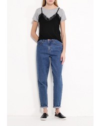 Женская черная футболка от LOST INK