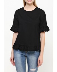 Женская черная футболка от LOST INK