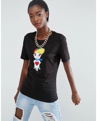Женская черная футболка от Love Moschino