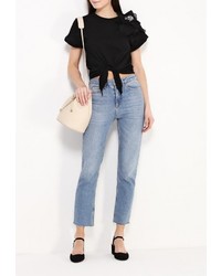 Женская черная футболка от Lusio