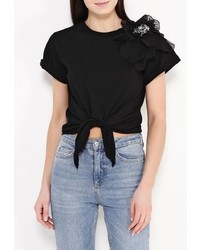 Женская черная футболка от Lusio