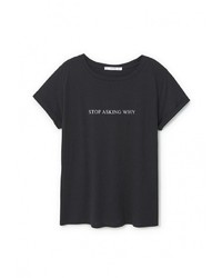 Женская черная футболка от Mango