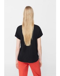 Женская черная футболка от Mango