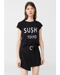 Женская черная футболка от Mango