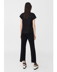 Женская черная футболка от Mango