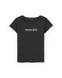 Женская черная футболка от Mango