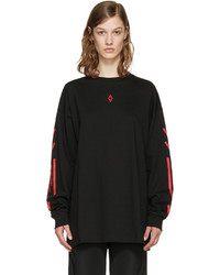 Женская черная футболка от Marcelo Burlon County of Milan