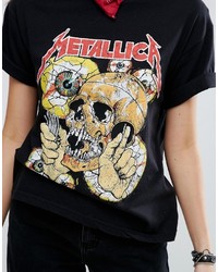 Женская черная футболка от Pull&Bear