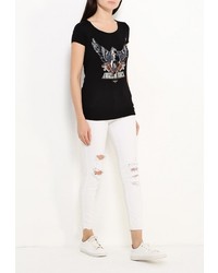 Женская черная футболка от Morgan