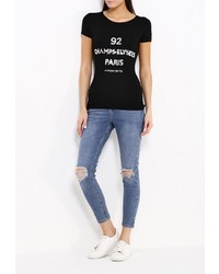 Женская черная футболка от Morgan