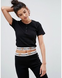 Женская черная футболка от Moschino