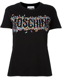 Женская черная футболка от Moschino