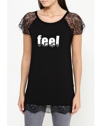 Женская черная футболка от Motivi