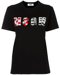 Женская черная футболка от MSGM