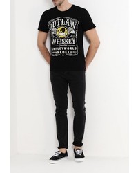 Мужская черная футболка от Piazza Italia