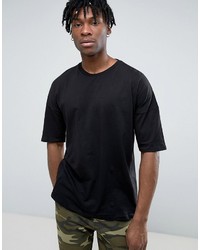 Мужская черная футболка от Pull&Bear
