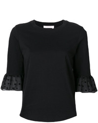 Женская черная футболка от See by Chloe