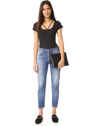 Женская черная футболка от LnA