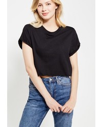 Женская черная футболка от Topshop